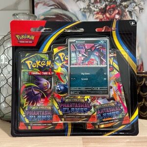 New! Pokémon TCG Phantasmal Flames 3 Pack Blister [Sneasel]